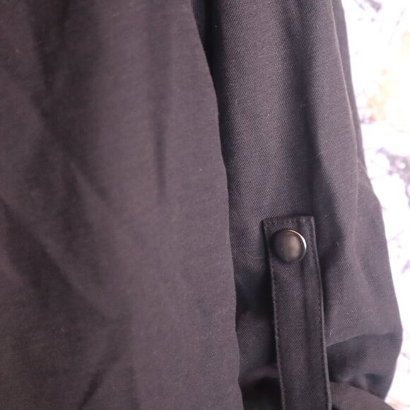 RUFFLED JACKET XS Nine West Black Blazer Office Work Casual Spring Fall Goth Y2K - Picture 3 of 8